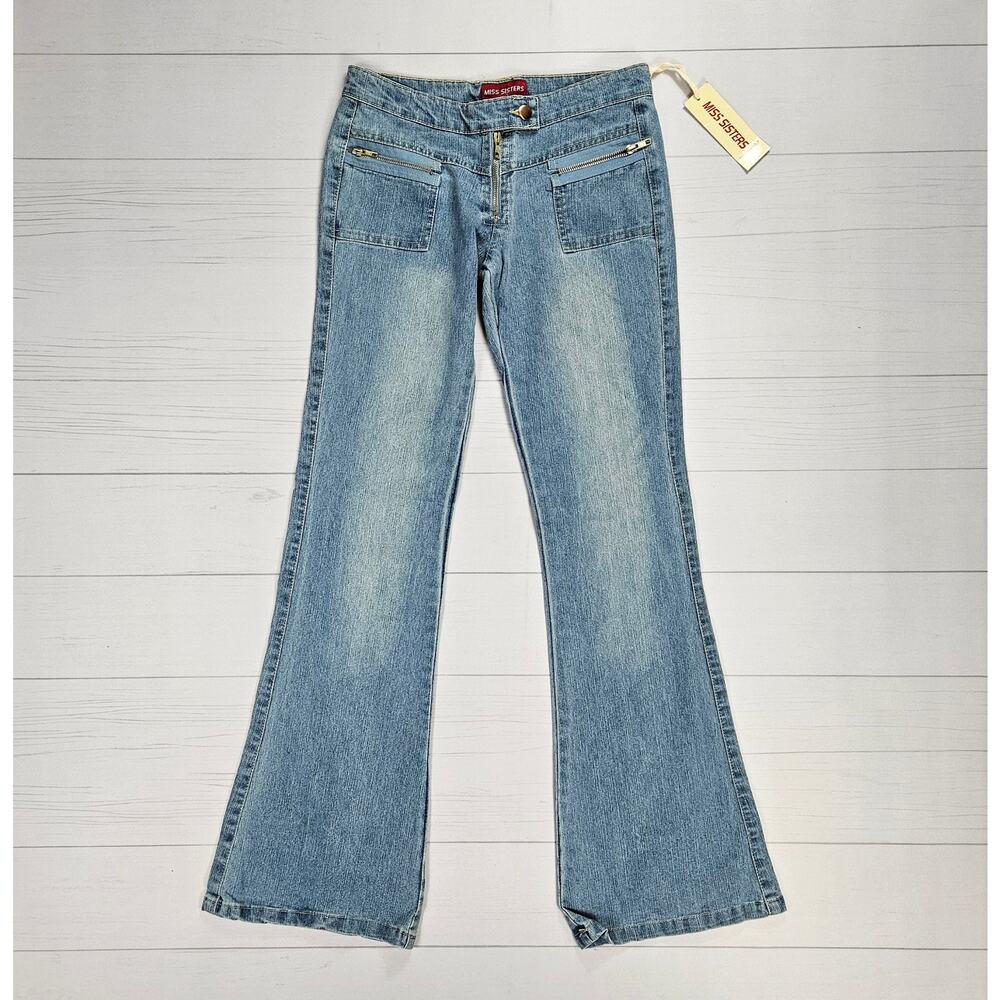 Euro Low-Rise Flared Jeans Light Wash Miss Sisters NWT - Small